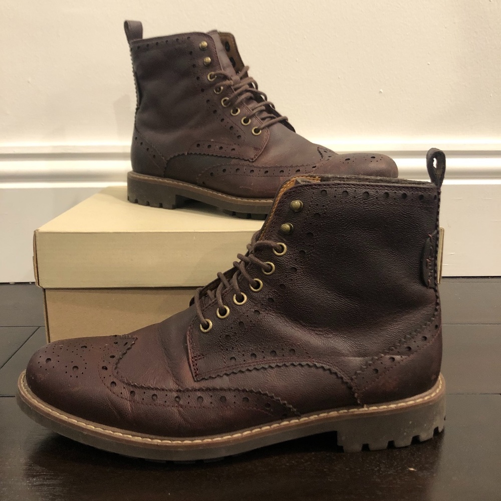 Clarks Mens Casual Leather Boots Sz 10.5